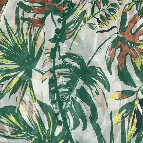 Woman’s Club Z Collection Leaf Print Coverup Size Large - Picture 3 of 9